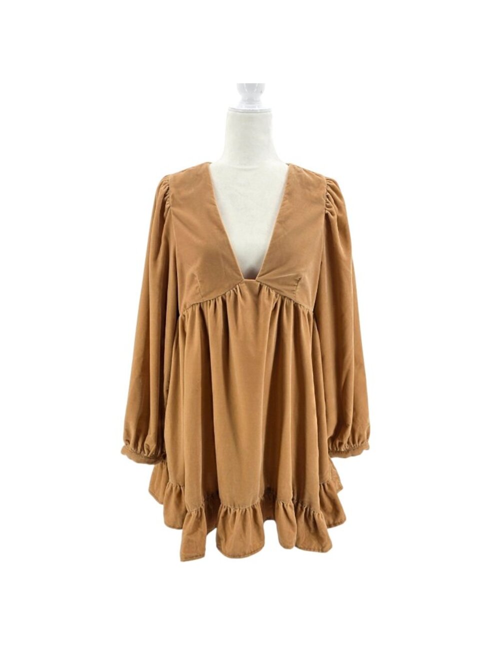 Free People Womens Small Dress Estella Velvet Mini Relaxed Rose Pearl Boho Party